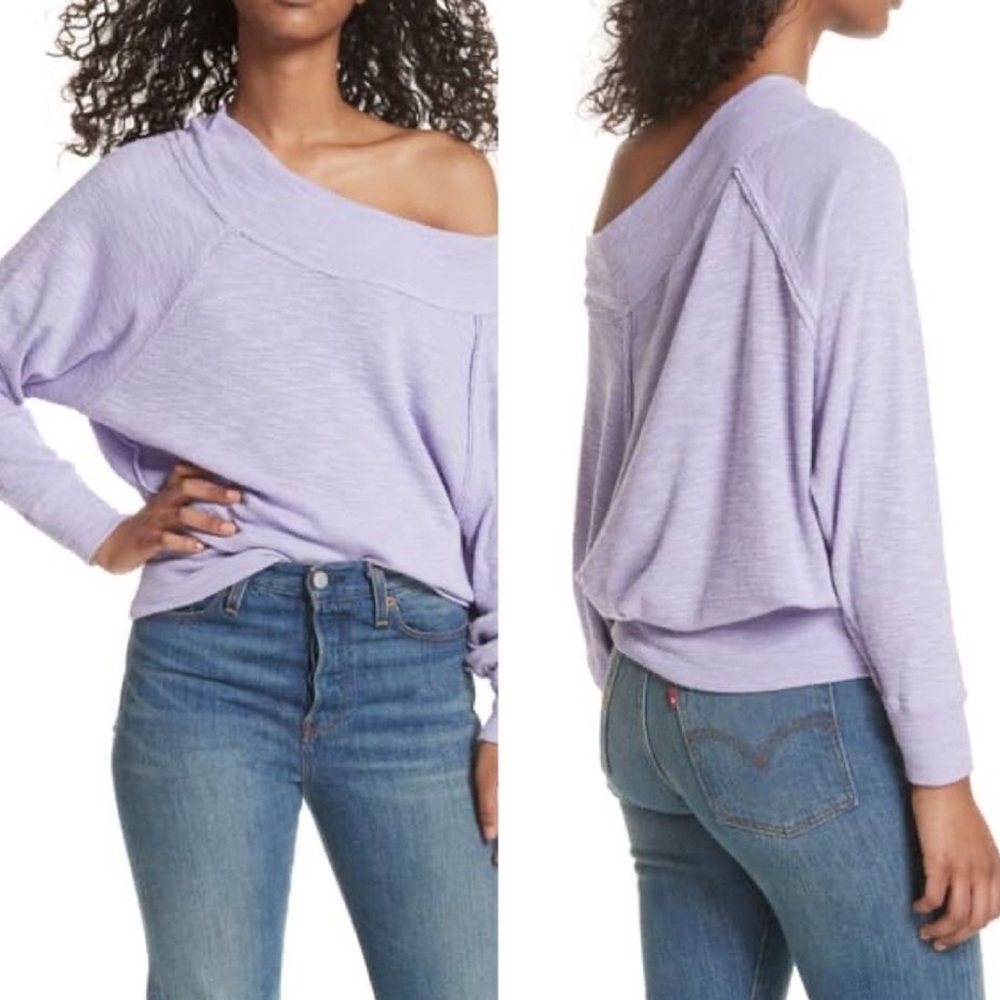 Free People Lilac Palisades Off The Shoulder Top